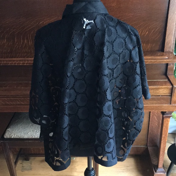 NWT Andrea Jovine Sheer, Linen collared Blouse - Picture 6 of 9